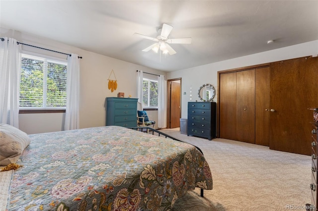 6170 Castlewood Ln, Colorado Springs, CO 80918 - bedroom with light colored carpet and a ceiling fan