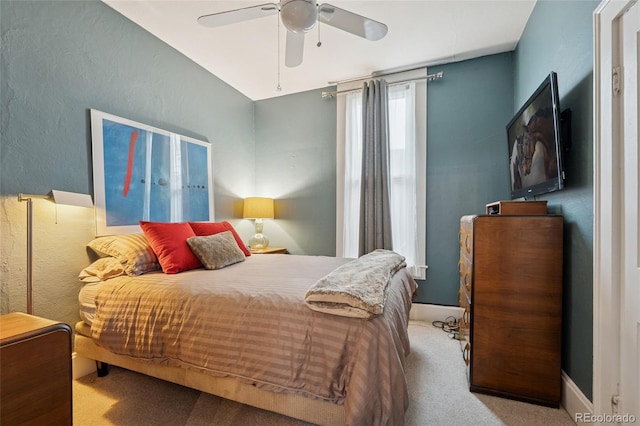 34 W Maple Ave, Denver, CO 80223 - carpeted bedroom with ceiling fan and a textured wall