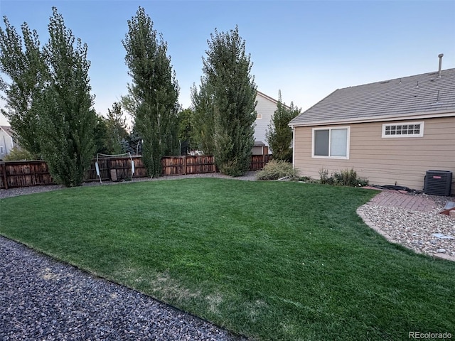 view of yard featuring cooling unit