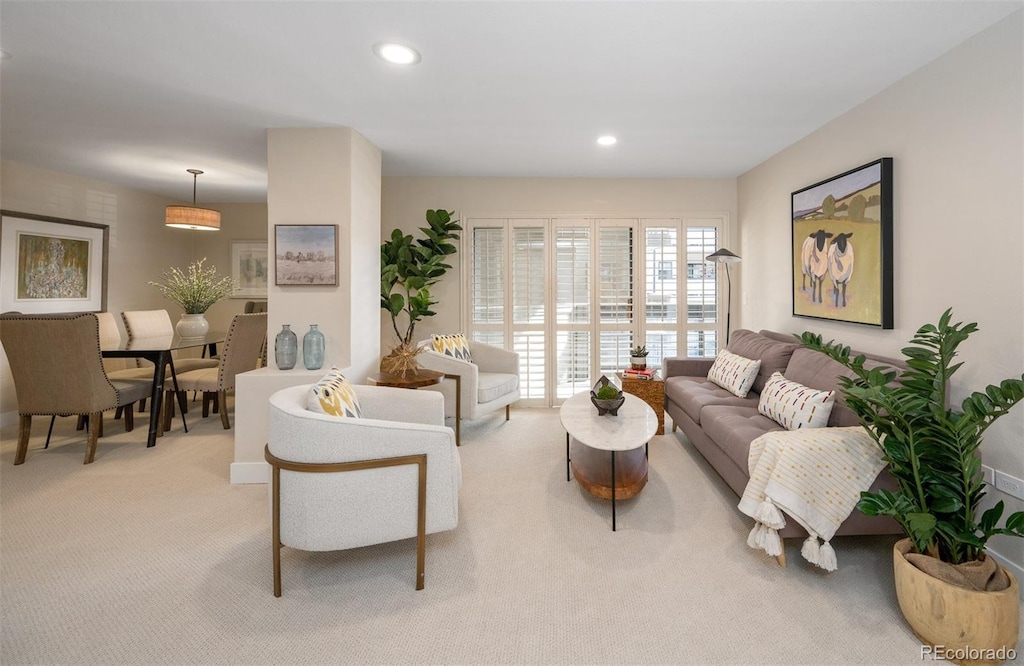 view of carpeted living room