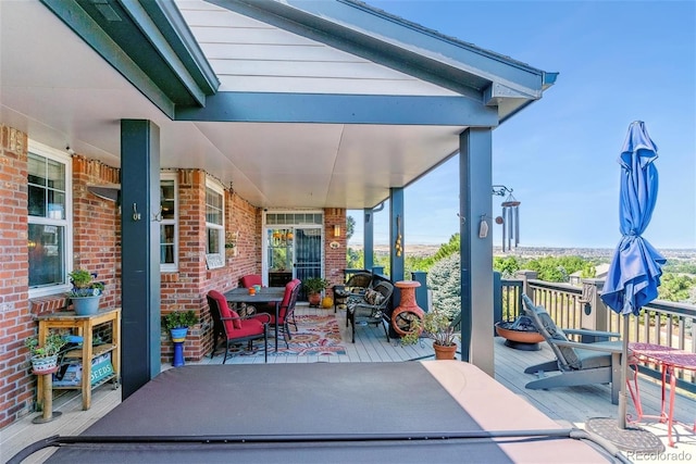 view of patio with a deck