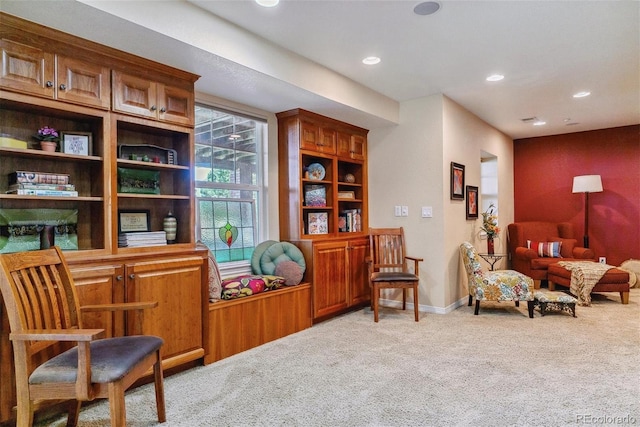 sitting room with carpet