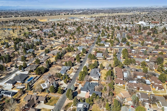 bird's eye view with a residential view