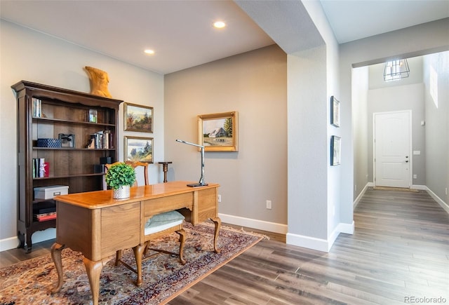 office featuring wood-type flooring