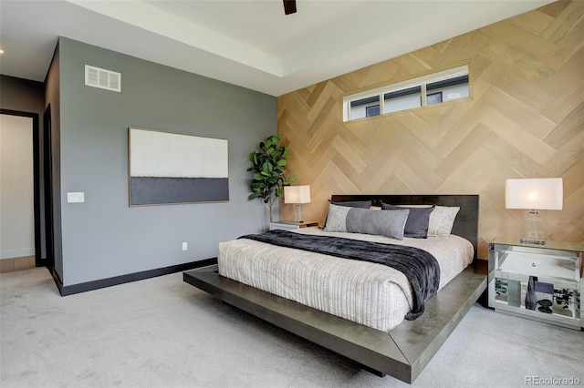 3436 W 154th Ave, Broomfield, CO 80023 - carpeted bedroom with a ceiling fan and an accent wall