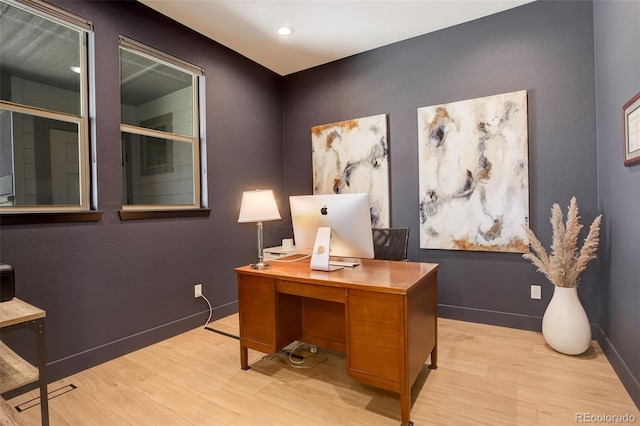 3436 W 154th Ave, Broomfield, CO 80023 - home office featuring light wood-style flooring and recessed lighting