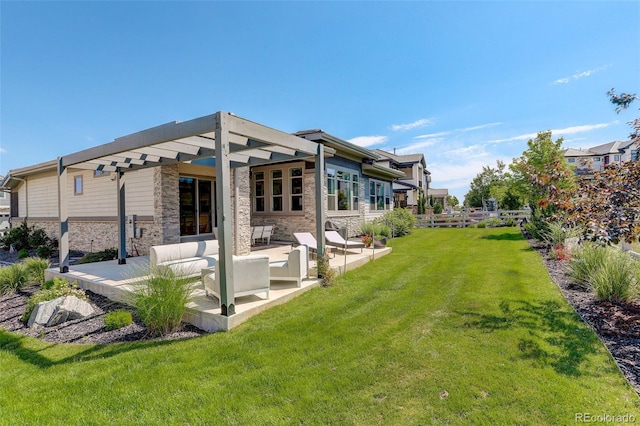 3436 W 154th Ave, Broomfield, CO 80023 - view of green lawn with a patio area and a pergola
