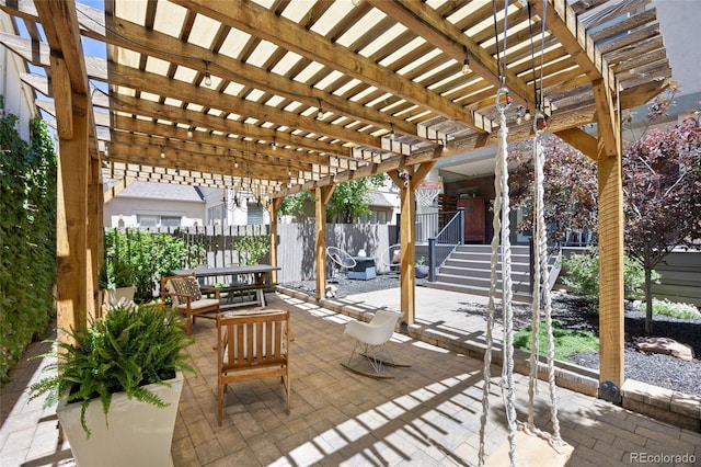 449 S Humboldt St, Denver, CO 80209 - view of patio with fence and a pergola