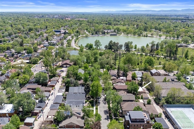449 S Humboldt St, Denver, CO 80209 - aerial overview of property's location with a nearby body of water, a forest, and nearby suburban area