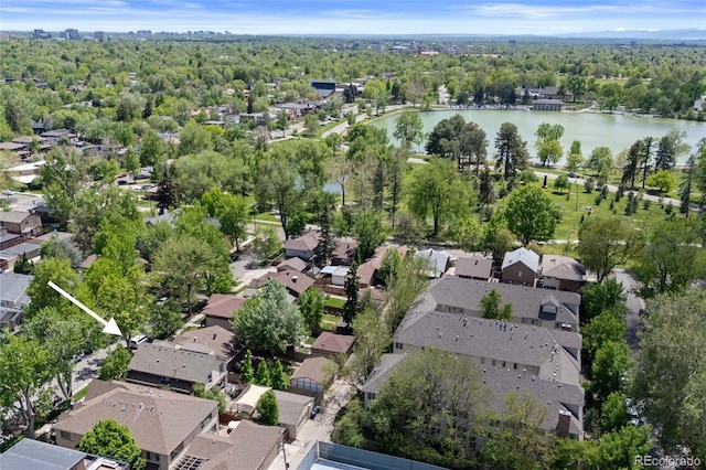 449 S Humboldt St, Denver, CO 80209 - aerial view of property and surrounding area with a nearby body of water and nearby suburban area