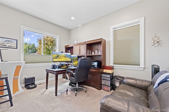 view of carpeted office