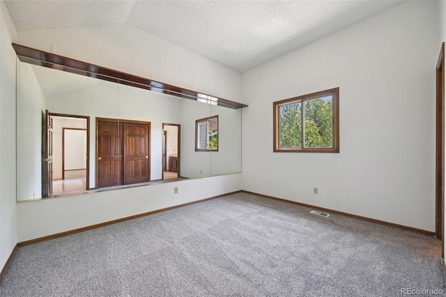 11210 Quivas Loop, Denver, CO 80234 - unfurnished room with lofted ceiling, carpet, and a textured ceiling