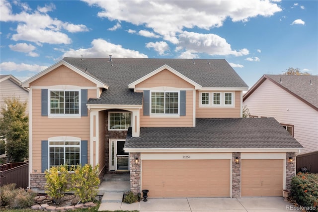 view of front facade with a garage