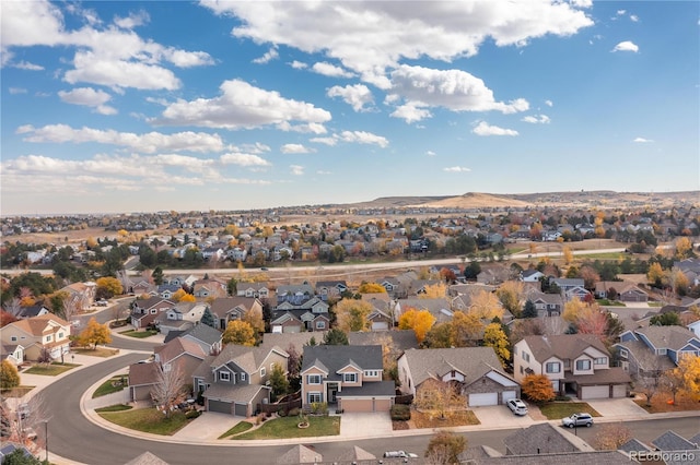 aerial view featuring a mountain view