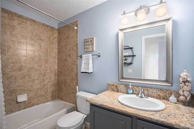 22002 E Irish Dr, Aurora, CO 80016 - full bath with vanity, bathtub / shower combination, and a textured wall