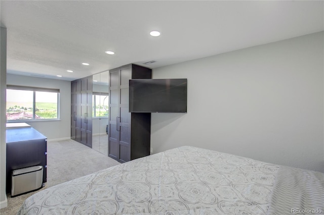 45321 Summit Rd, Parker, CO 80138 - bedroom featuring light carpet and recessed lighting