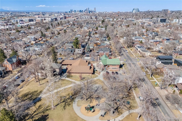 drone / aerial view featuring a view of city