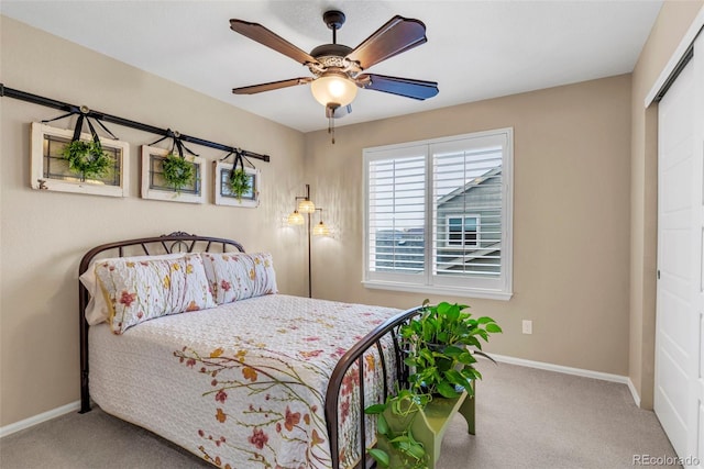 30 Stewart Way, Erie, CO 80516 - bedroom featuring a closet, baseboards, a ceiling fan, and carpet floors
