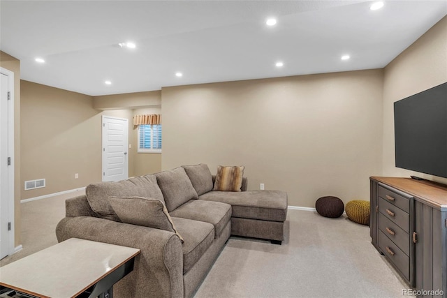30 Stewart Way, Erie, CO 80516 - living area featuring baseboards, light carpet, and recessed lighting