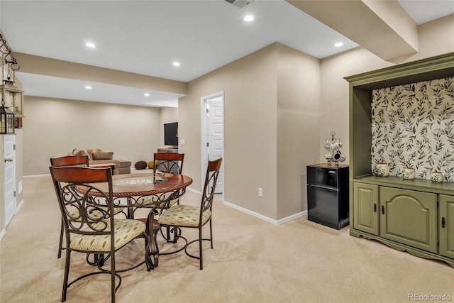 30 Stewart Way, Erie, CO 80516 - dining room with light colored carpet, baseboards, and recessed lighting