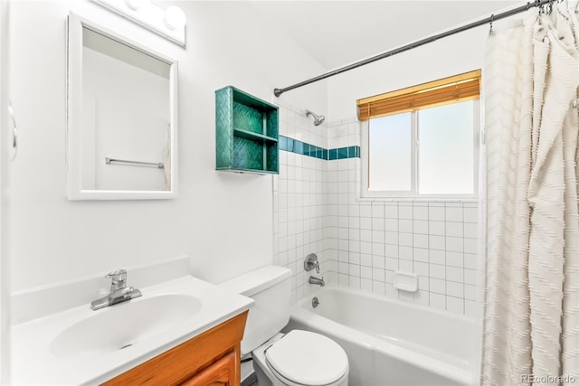 3118 E San Miguel St, Colorado Springs, CO 80909 - bathroom featuring shower / bathtub combination with curtain, toilet, and vanity