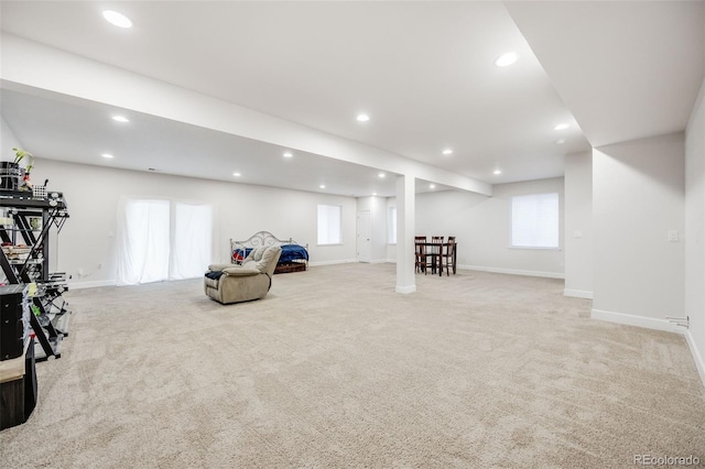 5651 Gore Creek Pl, Brighton, CO 80601 - below grade area featuring recessed lighting and carpet floors