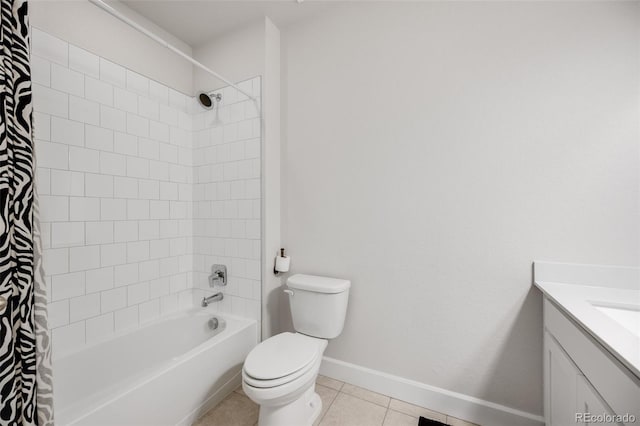 5651 Gore Creek Pl, Brighton, CO 80601 - full bathroom featuring vanity, shower / bath combo, and tile patterned floors