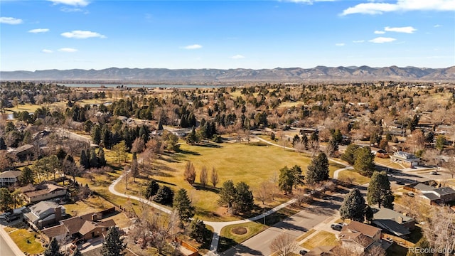 bird's eye view featuring a mountain view