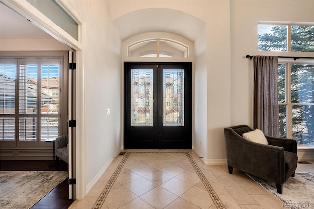 foyer with french doors