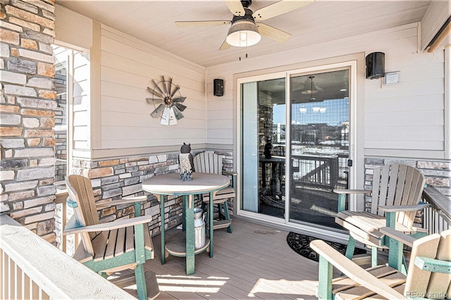 deck featuring ceiling fan