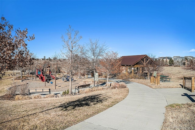 view of community with a playground