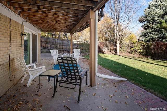 view of patio / terrace featuring a fenced backyard