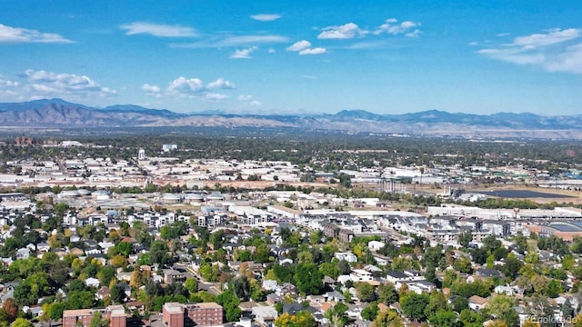 aerial view featuring a mountain view