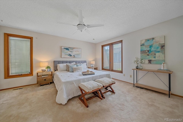 31 Irene Ct, Broomfield, CO 80020 - bedroom with light carpet, baseboards, a textured ceiling, and a ceiling fan