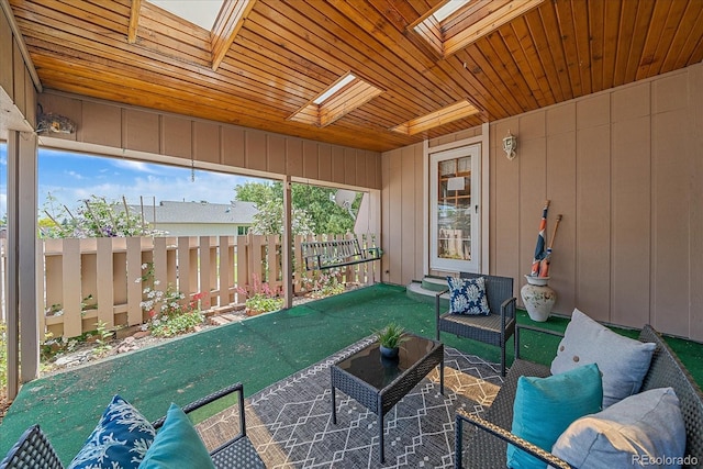 31 Irene Ct, Broomfield, CO 80020 - sunroom featuring a skylight and outdoor lounge area