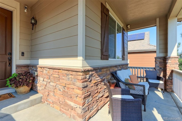 view of patio with a porch