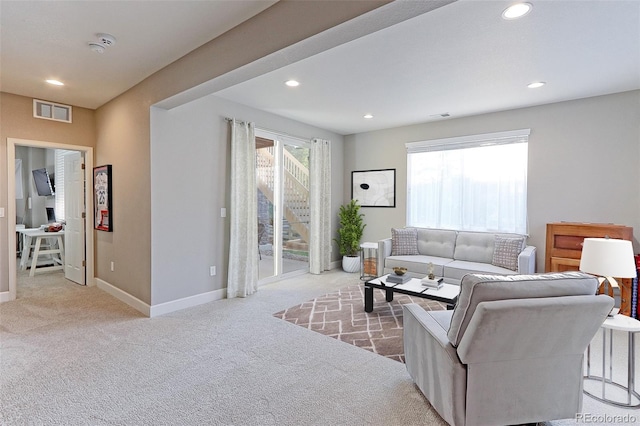 view of carpeted living room