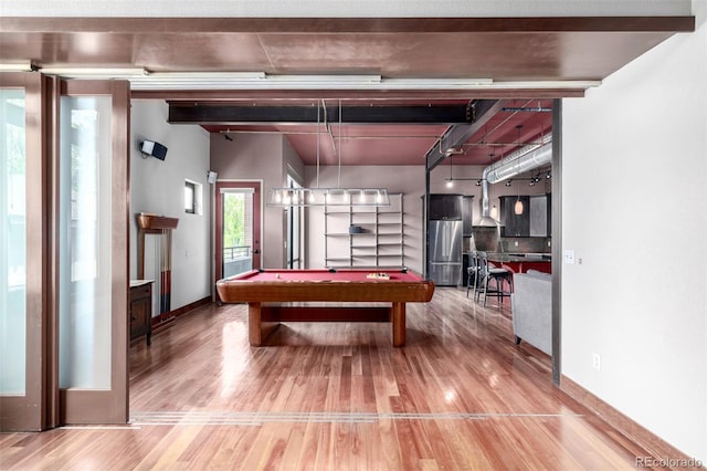 210 W Magnolia St Unit 360, Fort Collins, CO 80521 - game room featuring wood finished floors, billiards, and baseboards