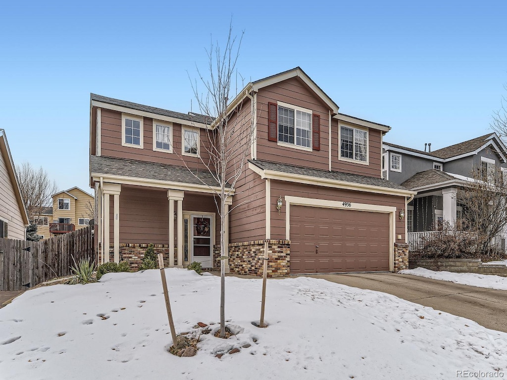 view of front of home with a garage