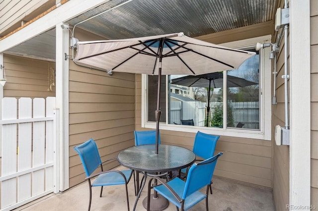 view of patio / terrace featuring outdoor dining area