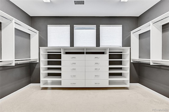 walk in closet featuring visible vents