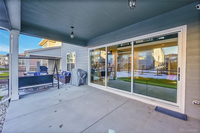 view of patio with an outdoor hangout area