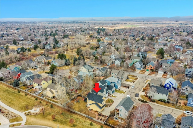 bird's eye view featuring a residential view