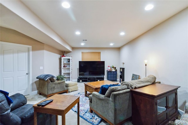 15501 E 112th Ave Unit 20C, Commerce City, CO 80022 - living area with recessed lighting, baseboards, and light colored carpet