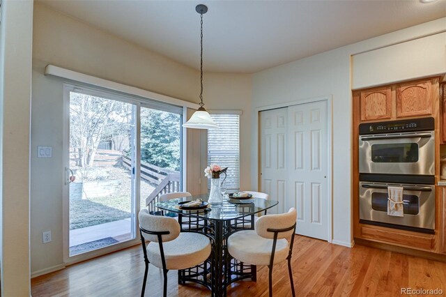 dining area featuring light hardwood / wood-style flooring