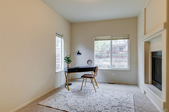 1460 Lily Lake Dr, Colorado Springs, CO 80921 - office with carpet floors, baseboards, and plenty of natural light