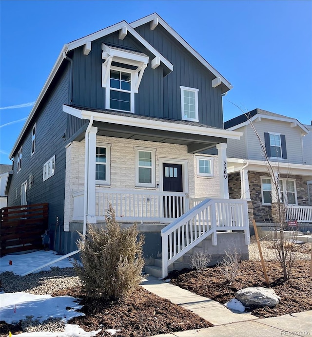 view of front of home with a porch