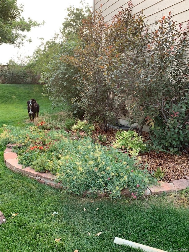 exterior space featuring a garden