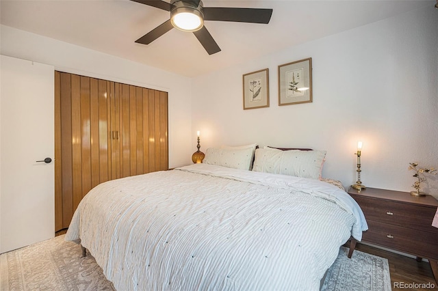 6248 W 75th, Arvada, CO 80003 - bedroom featuring ceiling fan and wood finished floors