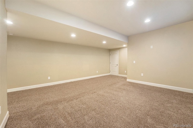 5434 N Xenia St, Denver, CO 80238 - finished basement with recessed lighting and light colored carpet